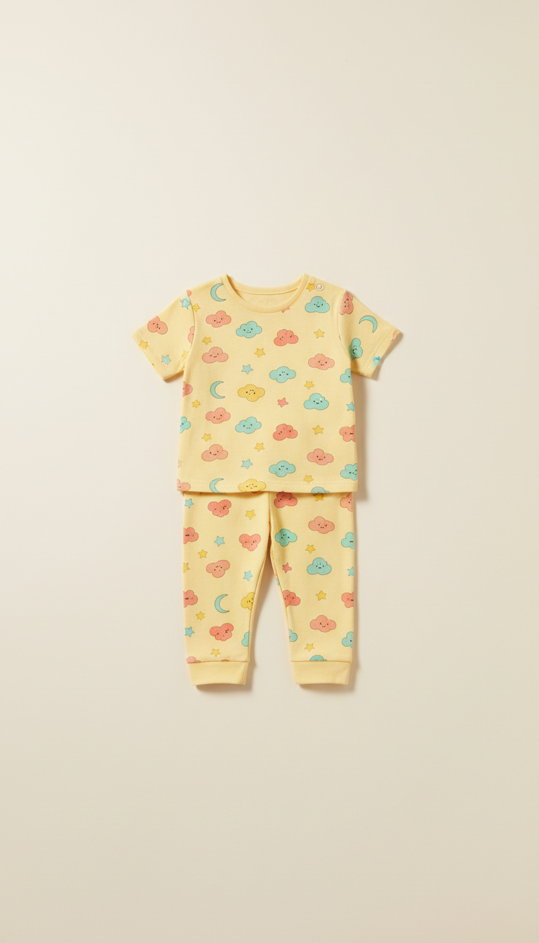 Sunbeam yellow cotton set with icons